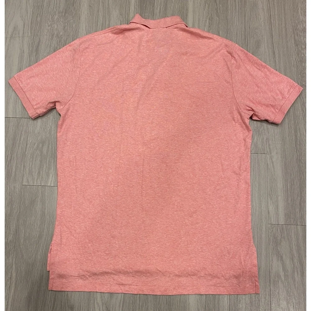 Vtg Polo‎ Ralph Lauren Shirt Mens Large Coral Red Soft 100% Cotton Casual Golf L